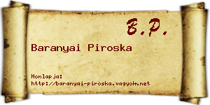 Baranyai Piroska névjegykártya